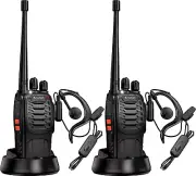 Rechargeable Long Range Two-Way Radios with Earpiece 2 Pack AR-5 Walkie Talkies