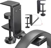 Headphone Hook Foldable Headset Stand Hanger Under Desk with Cable Organizer