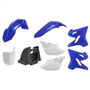 POLISPORT Plastic Kit Restyled OEM Color Blue/Black/White Yamaha YZ125/250/250X