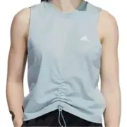 NWT Adidas Top Size S Sleeveless Light Blue Ruched Lightweight Sporty Women's
