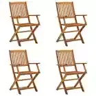 vidaXL Folding Outdoor Chairs 4 pcs Solid Acacia Wood