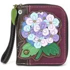 New Chala ZIP AROUND WALLET Credit Card Organizer Vegan Hydrangea Flower Purple