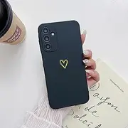 [MXWKJUK] Compatible with Samsung Galaxy A15 Case for Women Girls, Soft Flexible Durable Cute Heart Pattern Slim Thin TPU Shockproof Case for Samsung Galaxy A15 (Black)