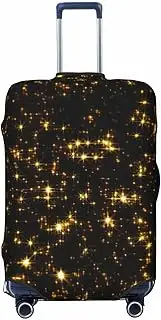 [CADREWY] Gold Black Print Travel Suitcase Cover Luggage Protector with Elastic Anti Scratch for Carry On, Black, Large