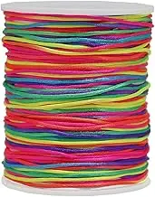 Satin Nylon Trim Cord, 263Feet 1.5mm Rattail Beading String Cord for Arts and Crafts, Macrame Bracelets, Necklaces,DIY, Jewelry Making(Rainbow)