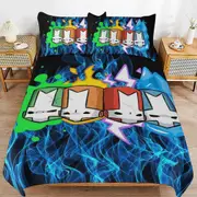 a1245 Castle Crashers Duvet Cover Set, 3 Piece Bedding Set 86x70" Double Sided Printing Decorative Comforter Cover Set (1 Duvet Cover + 2 Pillow Shams