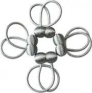 4 Pack Magnetic Curtain Tiebacks, Decorative Curtain Holdbacks for Window Décor (4, Gray-Circle)