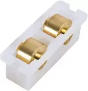 Set of 2 Sliding Window 1/2" Flat Edge Brass Roller with 9/16" Wide Housing