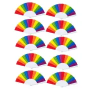 1X(10 Pack Folding Fans , Hand Held Pride Fan Gay Pride LGBT Fans for7262