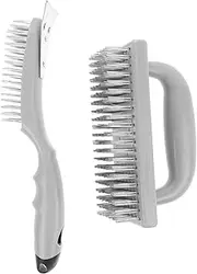 Kisangel 2Pcs BBQ Cleaning Brush Heavy Duty Grill Cleaner with Strong Scrubbing Power for Stubborn Stains Multi Functional Outdoor Grilling Tool