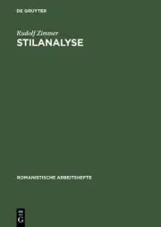 Stilanalyse by Rudolf Zimmer (German) Hardcover Book