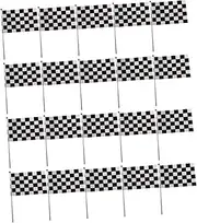 POPETPOP 25pcs Checkered Car Flags and Racing Flags for Party Decorations Race Car Birthday Celebrations for Viewing Parties and Events