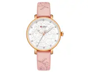 Women's fashion Watches, Elegant Lady's Watch Leather Band Ladies Watch for Women Waterproof Leisure Quartz Stone Watch-Rose white white