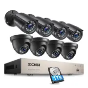 ZOSI 3K Lite Security Camera System Outdoor,8pcs 1920TVL 1080P Home Surveilla...