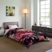 Ultra Realistic Aster Flowers Pattern Comforter