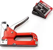 Dekton 3 In 1 Staple Gun With Staples-Durable Steel Body With Impact Adjuster| Non Slip Rubber Grip Handle| One Handed Operation| Handle Lock For Safety| Built In Staple Remover| Ideal For Padding-DIY