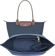 LOUKAYCCI Felt Purse Organizer Insert for Longchamp Le Pliage L Handbag Insert (Dark Blue, Large)