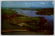 c1960s Aerial View Fort Ticonderoga Lake Champlain Vintage Postcard