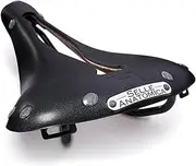 [Selle Anatomica] H1 Leather Bike Saddle for Comfortable Racing Long and Short Distances Black Gunmetal