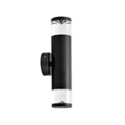 PHARE 240V GU10 Exterior Up/Down Wall Pillar Light Black IP65 - PHARE01G