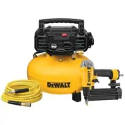 DEWALT 18-Gauge Portable Electric Air Compressor Combo Kit Brad Nailer+Hose