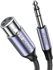 MOSWAG XLR Female to 1/4 Inch TRS Male Cables 10FT, 1/4 to XLR Cables Compatible with Mixers, Guitars, Amplifiers, Loudspeakers, CD Players, Electronic Piano