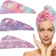 Absorbent Hair Dry Wrap Cap,Women's Shower Hair Towel for Efficient Hair Drying(3PCS)