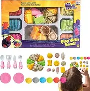 DAWCBVJQ Beach Sand Toys - Sensory Beach Tool Mold Kit - Fine Motor Skills Learning, Colorful Playset for Birthday, Thanksgiving, Easter