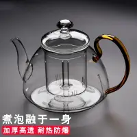 在飛比找樂天市場購物網優惠-從簡加厚玻璃茶壺手柄大號耐熱泡茶壺全玻璃茶具煮茶壺燒水花茶壺