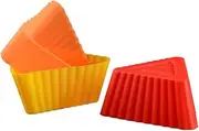IMIKEYA Silicone Muffin Baking Molds Set Baking Cups Non-Stick Reusable Triangle Cake Liners for Cupcakes Fondant Decorations Random