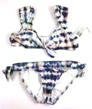 Splendid Girl’s Front Tie Multicolor Bikini Swimsuit Set Size 12