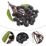 Artificial Grape Leaves Fruit Decorations Kitchen Lifelike Blueberries