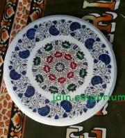 2'x2' marble table top inlay malachite center coffee antique home decor we1