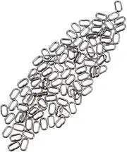 Mipcase 100Pcs Stainless Steel Oval Fishing Connecting Rings Durable Split Rings for Baits Hooks Essential Fishing Tackle Accessory for Fishing Enthusiasts