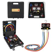 4 Way AC Manifold Gauge Set R1234YF R134A R404A Refrigerant HVAC Tools with 5Ft
