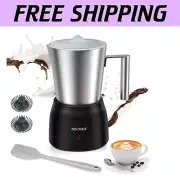 BPA-Free Deluxe Milk Frother - Non-Teflon Hot/Cold Foam Maker for Coffee Lovers