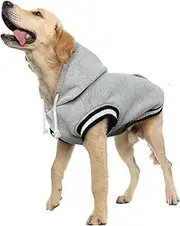 pet Clothing Winter Dog Fleece Sweaters Pet Warm Sweatshirt Pet Pullover Dog Clothes with Pocket Soft Warm Christmas Outfit Puppy Coat Clothing Puppy(Gray,Large)