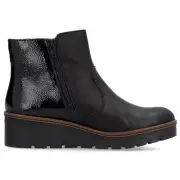Rieker X9150-00 comfortable patent leather black women's ankle boots