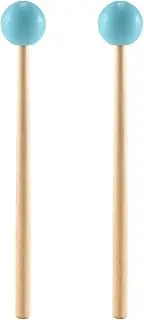 2Pcs Soft Rubber Sticks Wood Handle Bell Mallets for Glockenspiel Xylophone Bell Music Instruments Parts Green