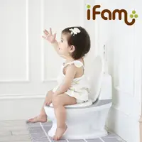 在飛比找momo購物網優惠-【Ifam】兒童學習馬桶-時尚灰(音樂小馬桶/戒尿布)