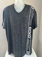 Ecko Unltd. Black Spacedye S/S W/ Side Logo V-Neck T-Shirt Size 4XL