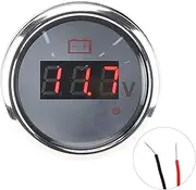 Zohisin Universal Voltage Gauge Voltage Gauge LED Digital Display Smart Alarm Voltage Gauge Boat Auto Universal Meter Black (Vit)