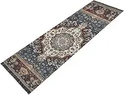 ZRYSMY Persian Pattern Grey Washable Runner Rug 2’ x 6’ Non-Slip Floor Carpet Runner Rug for Hallways Kitchen Laundry Room Bedroom Floor Carpet Runner- Soft Thin Mat for Family Pet