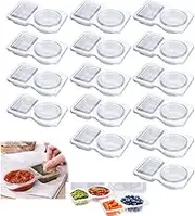 20Pcs Double Compartment Condiment Container With Lids,2 Compartment Snack Containers,Portable Reusable Sauce Container,Containers for Condiment, Dip, Sauce, Sampling and Travel Snacks