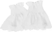 [DEARMAMY] Ruffled Lace Cuffs for Women Hand Sleeves Detachable Fake Sleeves Lace Elastic Bracelets for Brides Special Occasions