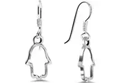 Solid 925 Sterling Silver Hand Hook Backs Earrings