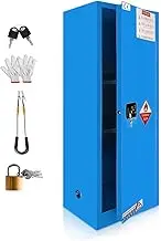 80 Liter Flammable Safety Cabinet, 165 x 59 x 46cm, Galvanized Steel Hazardous Storage Cabinets, Adjustable Shelves Safety Cabinet, for Commercial Industrial and Home Use