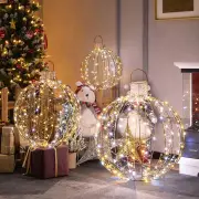 Costway3 Pack Christmas LED Light Balls with 180 Warm Light & 180 White Light