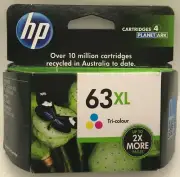 HP 63XL TRI-COLOUR PRINTER INK CARTRIDGE NEW #4934NSB