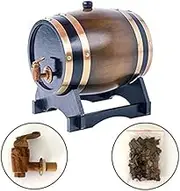 Oak Aging Whiskey Barrel 1.5L-10L Wine Keg Dispenser for Wine Whiskey Brandy Wood Pail Storage (3L, Brown)